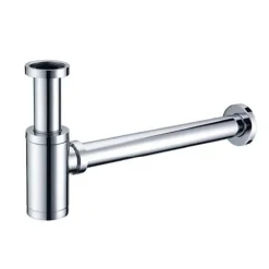 Siphon de lavabo design universel 1 1/4 x 32mm,Syphon Réglable, Anti Odeur (Chrome) LuxuryBain