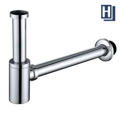 Siphon de Lavabo en Acier Inox Hauteur Reglable Set de Siphon G1 1 4 pour Vasque et Lavabo