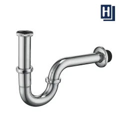 Siphon de Lavabo en Acier Inox Chrome Anti Odeur Tube Courbe en Forme de G Ouverture Quart de Tour pour Lavabo