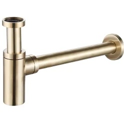 Siphon de lavabo réglable laiton brossé 70mm Rousseau