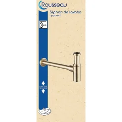 Siphon de lavabo réglable laiton brossé 70mm Rousseau