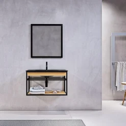 Siphon lavabo design finition noir mat