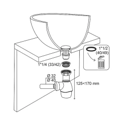 Siphon lavabo WIRQUIN pour vasques et plan-vasques