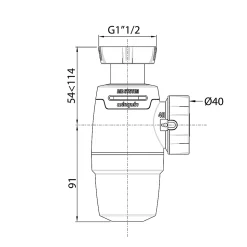 Siphon Neo « Air » pour vasque 40mm Wirquin
