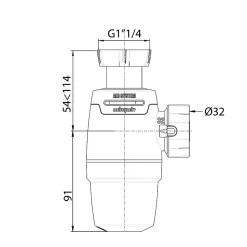 Siphon Neo « Air » pour vasque 32mm Wirquin
