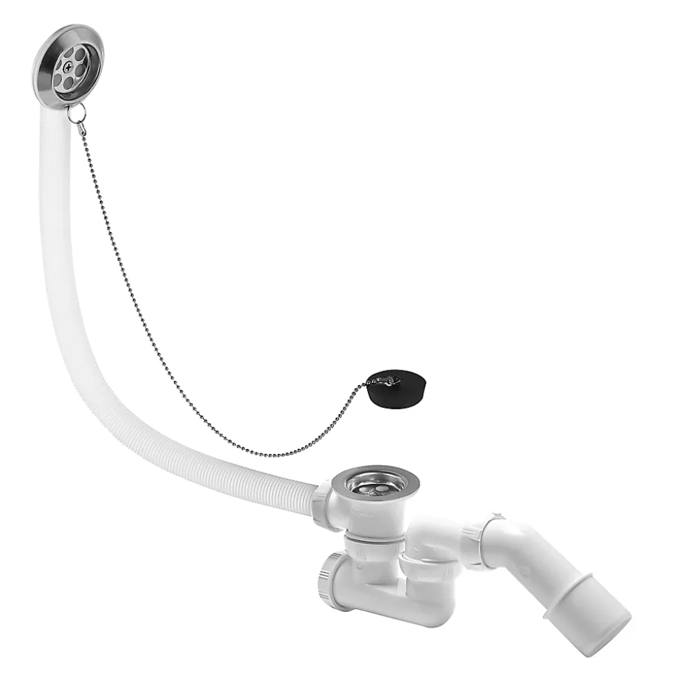 Siphon pour baignoire avec bouchon et trop-plein Wirquin