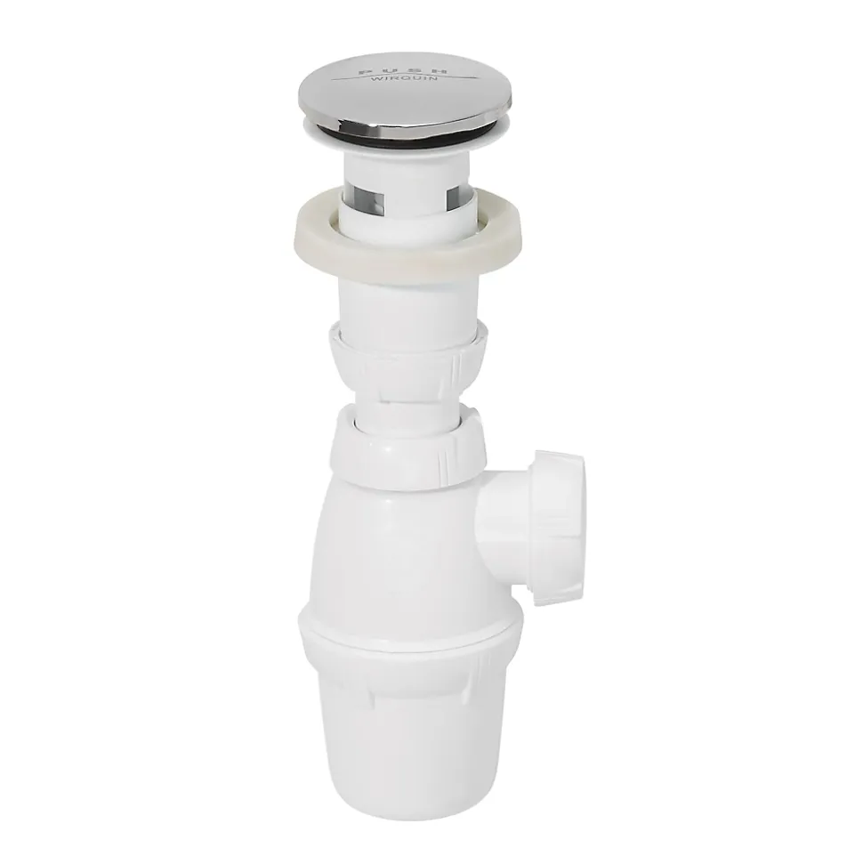 Siphon réglable blanc 32mm et bonde Wirquin