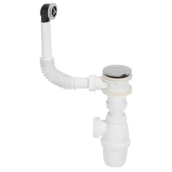 Siphon réglable blanc 32mm et trop-plein circulaire Wirquin