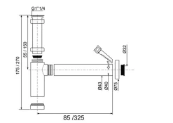 Siphon réglable Teos chromé Ø32 mm Wirquin