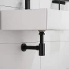 Siphon rond MIN avec finition NOIR mat en laiton Kibath