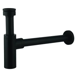 Siphon rond MIN avec finition NOIR mat en laiton Kibath