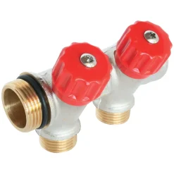 Somatherm For You - Collecteur de distribution 2 sorties à portée plate easy lock m15/21 avec vannes