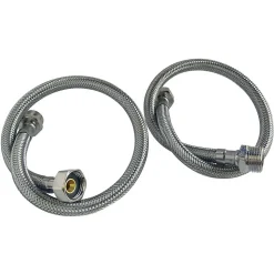 Somatherm For You - Lot de 2 flexibles sanitaires - Mâle 3/8 écrou tournant 3/8 - 500mm - DN8
