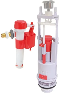 Somatherm For You - Mécanisme complet à double poussoir à étrier NF avec robinet réversible