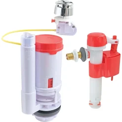 Somatherm For You - Pack mécanisme WC câble double chasse + Robinet flotteur alimentation réversible
