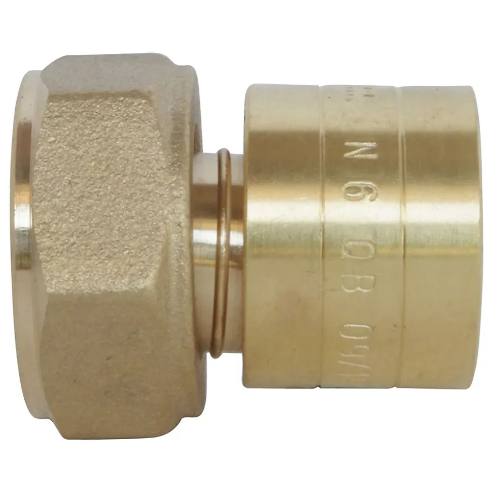 Somatherm For You - Raccord droit à glissement pour tube PER diam 16 - Ecrou-tournant F20/27 - lot de 10