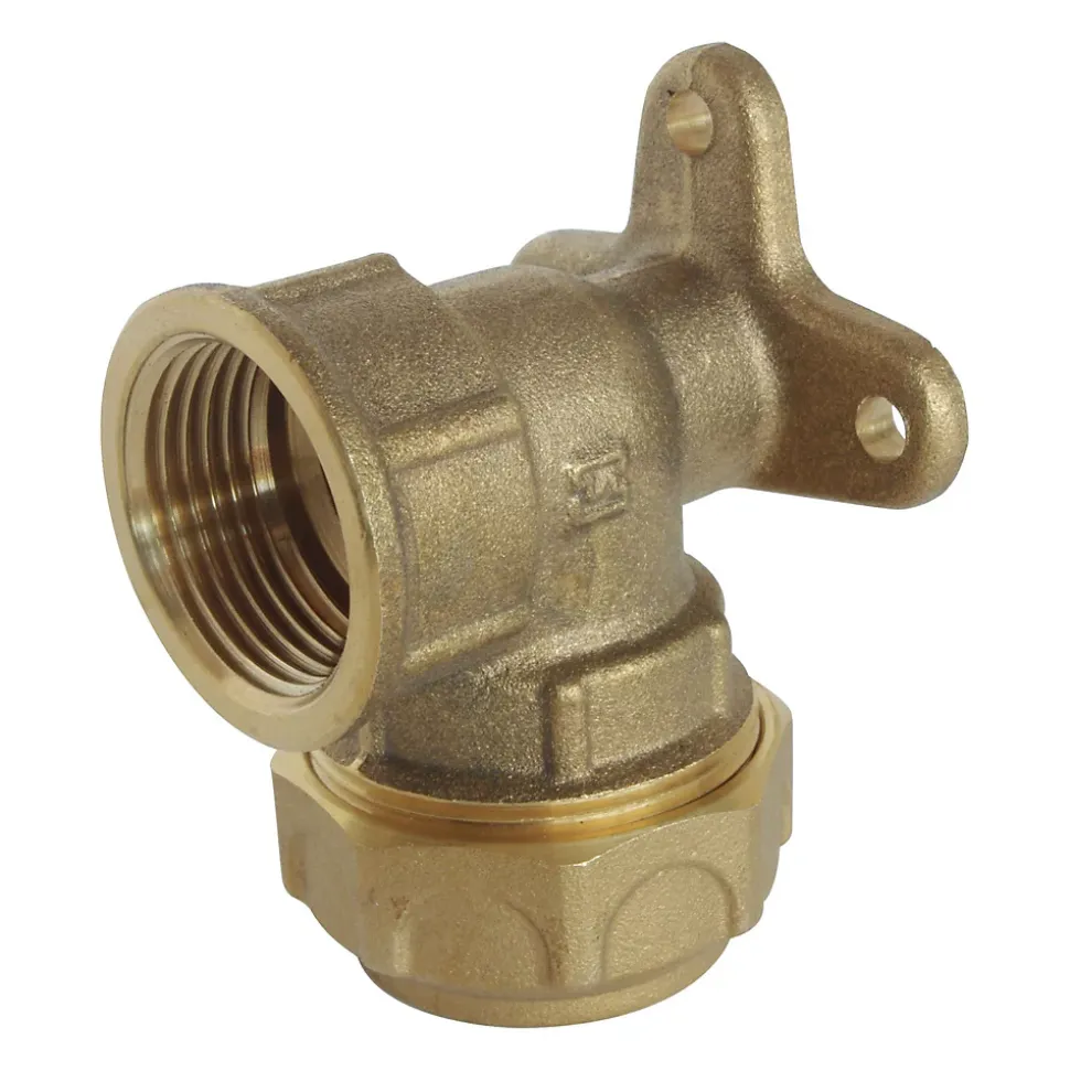 Somatherm For You - Raccord laiton coudé applique murale Serrage Extérieur pour tube PE diam 25 - F3/4