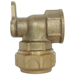 Somatherm For You - Raccord laiton coudé applique murale Serrage Extérieur pour tube PE diam 25 - F3/4
