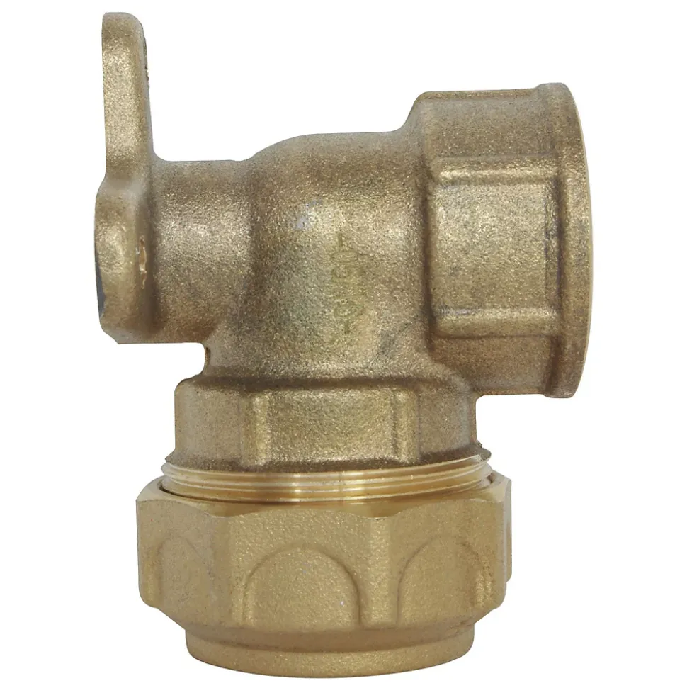 Somatherm For You - Raccord laiton coudé applique murale Serrage Extérieur pour tube PE diam 25 - F3/4