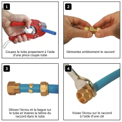 Somatherm For You - Raccord droit à visser pour tube PER diam 16 - Mâle 12/17