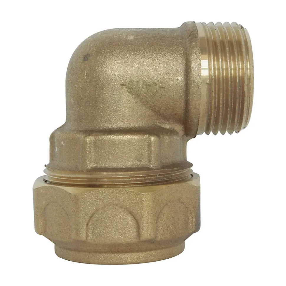 Somatherm For You - Raccord laiton coudé Serrage Extérieur pour tube PE diam 25 mm - Mâle 3/4