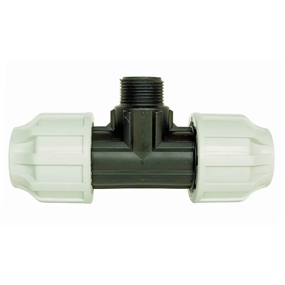 Somatherm For You - Raccord plastique Té Mâle 1 au centre pour tube PE diam 32 mm