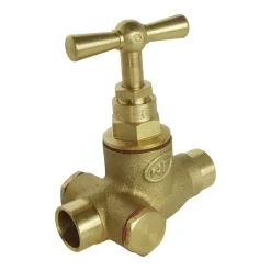 Somatherm For You - Robinet d'arrêt à potence à purge à souder - Pour tube cuivre 12mm - Laiton brut