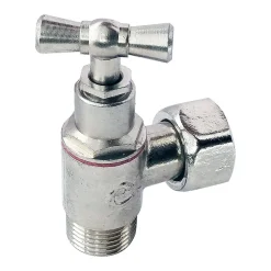Somatherm For You - Robinet d'arrêt équerre à presse étoupe pour WC - 3/8 - Tête à clapet - nickelé