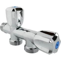 Somatherm For You - Robinet à clapet double sorties pour machine à laver - M1/2 - Sorties M3/4