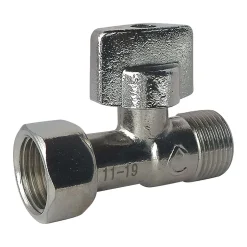 Somatherm For You - Robinet de WC 1/4 de tour droit nickelé brut M12/17 - Ecrou Prisonnier 12/17