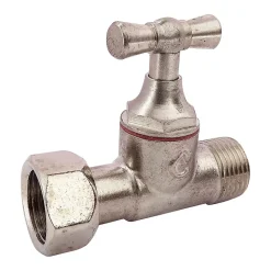 Somatherm For You - Robinet de WC droit nickelé brut M12/17 - Ecrou Prisonnier 12/17