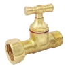 Somatherm For You - Robinet d'arrêt droit pour WC - 3/8 - Tête à clapet - Laiton brut