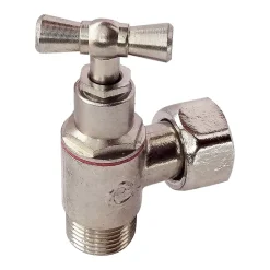 Somatherm For You - Robinet de WC équerre laiton nickelé M12/17 - Ecrou Prisonnier 12/17