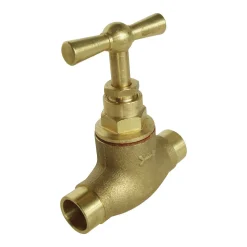 Somatherm For You - Robinet d'arrêt à potence à souder - Pour tube cuivre 12mm - Laiton brut