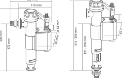 Somatherm For You - Robinet flotteur réversible pour alimentation WC - Raccord laiton M12/17 (3/8 )