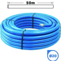 Somatherm For You - Tube multicouche D20 isolé bleu en couronne 50m - Isolant 8mm