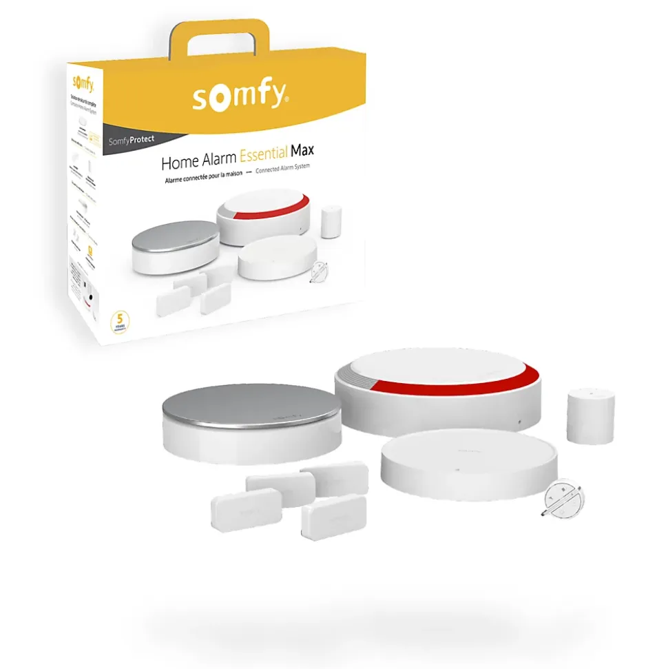 Somfy 1875278 - Home Alarm Essential Max, Alarme maison complète avec sirène & IntelliTAG® compatible Amazon Alexa, Assistant Google & TaHoma® switch