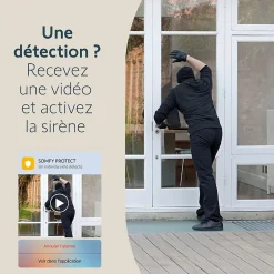 Somfy 1875326 - Outdoor Camera 2 grise - Caméra de surveillance extérieure wifi avec détection intelligente - 1080p Full HD - Sirène 110 dB