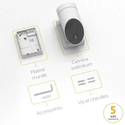 Somfy 1875326 - Outdoor Camera 2 grise - Caméra de surveillance extérieure wifi avec détection intelligente - 1080p Full HD - Sirène 110 dB