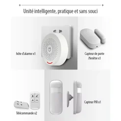 SomLife Système d'Alarme Domestique sans fils WiFi Smart Home, detecteur de mouvement Wireless avec Application Tuya Smart Life