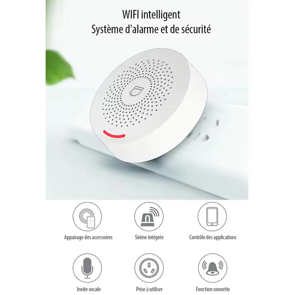 SomLife Système d'Alarme Domestique sans fils WiFi Smart Home, detecteur de mouvement Wireless avec Application Tuya Smart Life