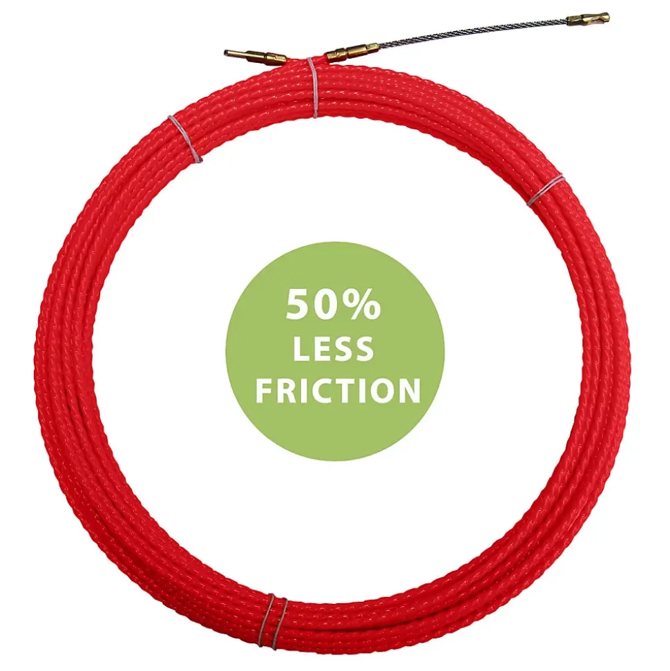 Sonde tire-fils à câble hélicoïdal, rouge, diam. 4,2 mm, 10 mètres, avec bornes M5 interchangeables