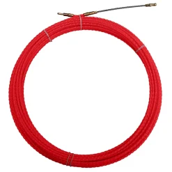 Sonde tire-fils à câble hélicoïdal, rouge, diam. 4,2 mm, 10 mètres, avec bornes M5 interchangeables