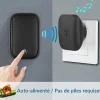 Sonnette d'extérieur sans fil sans batterie, étanche IP 68, humidité de la neige et de la pluie, noir