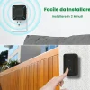 Sonnette extérieure sans fil étanche, voyant LED, portée 300 m, volume réglable sur 5 niveaux, 58 sonneries (noir)