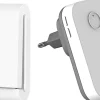 Sonnette électronique étanche à 200 m, 1 récepteur de sonnette enfichable avec 1 émetteur cinétique
