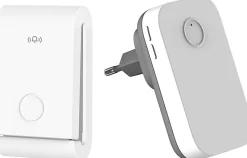 Sonnette électronique étanche à 200 m, 1 récepteur de sonnette enfichable avec 1 émetteur cinétique