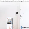 Sonnette portier SomLife app tuya smart life autonome sans fils alerte direct smartphone, vision nocture carillon fourni