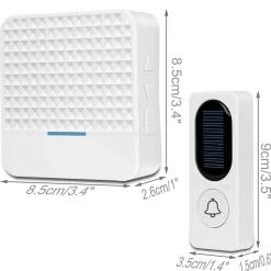 Sonnette sans fil Sonnette solaire électronique sans fil, blanche
