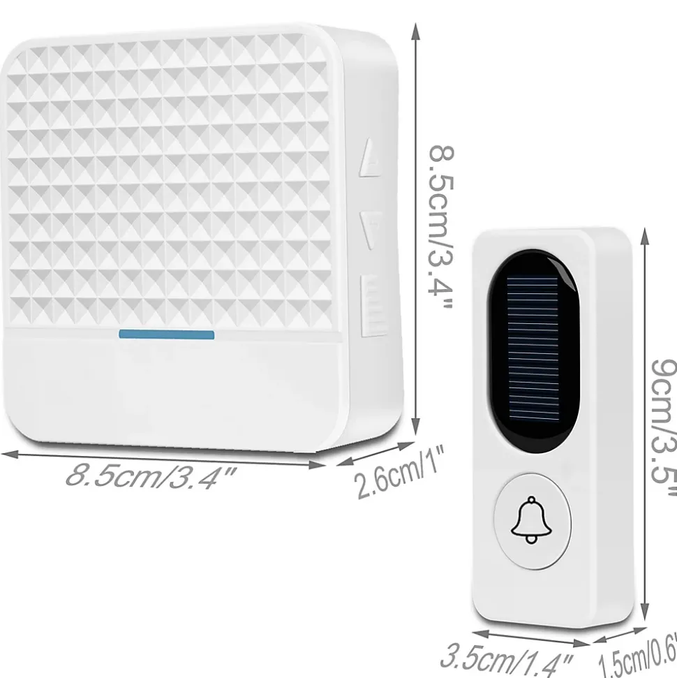 Sonnette sans fil Sonnette solaire électronique sans fil, blanche